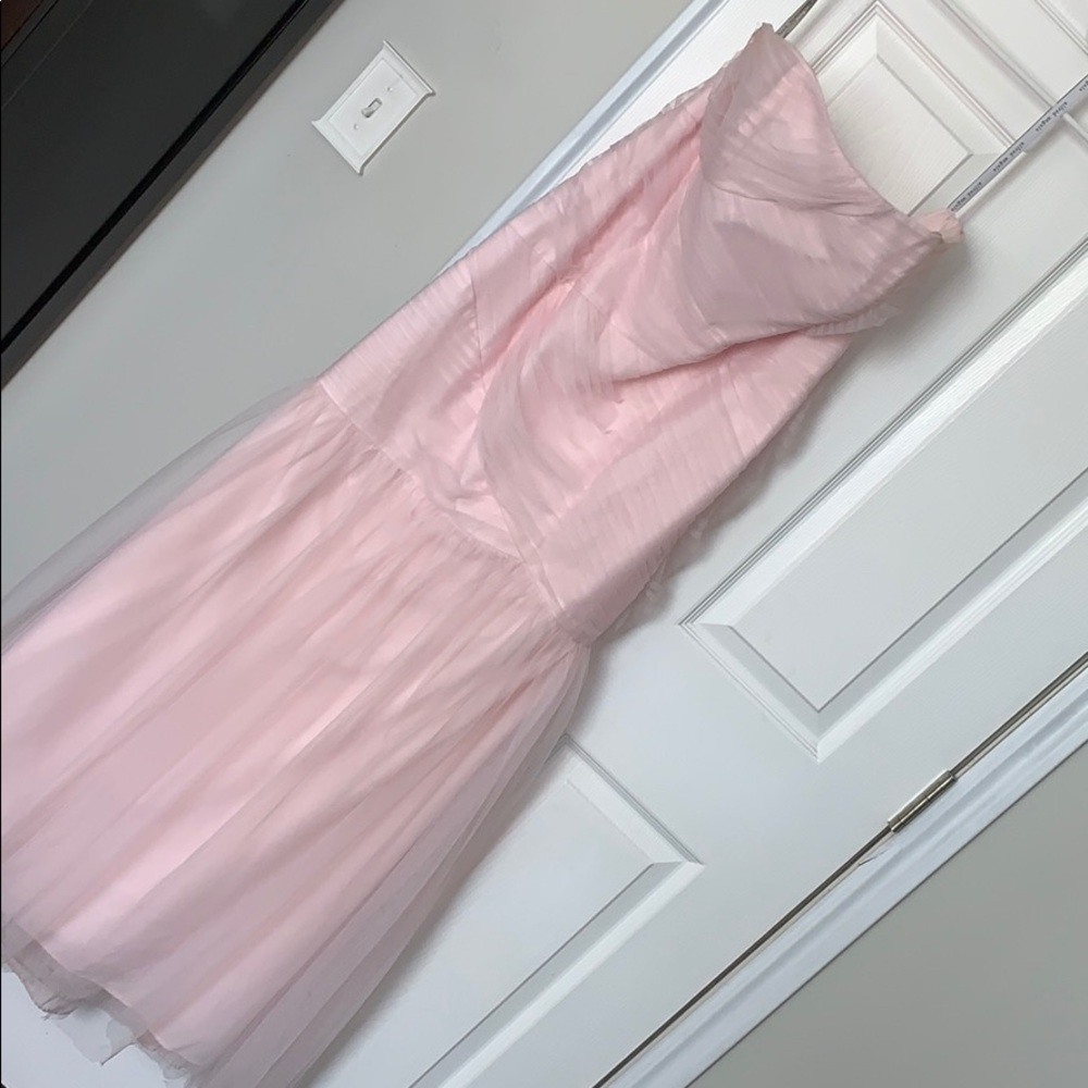 Pink strapless prom dress